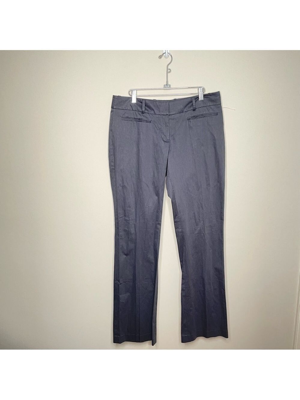 MEXX Black Cotton Blend Pin Stripe Textured Trousers Large